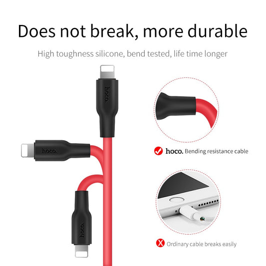 Fire Resistant Silicone Fast Charging USB Lightning Cable for iPhone