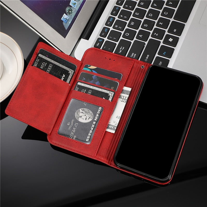 iPhone 13 Series Luxury Leather Zipper Flip Wallet Case