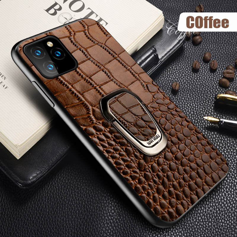 iPhone 13 Series Genuine Leather Phone Case with Magnetic Bracket