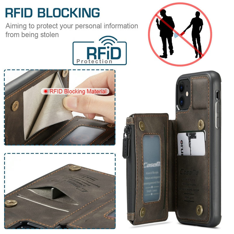 iPhone 12 Series RFID Protective Wallet Case