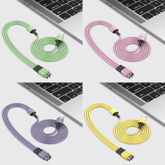 3 in1 5A Fast Charging Liquid Silicone Cable Supporting Lightning, Type C and Micro USB