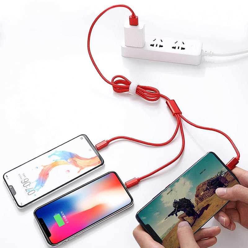 3 in 1 USB Cable Supporting Type C, Micro USB and Lightning