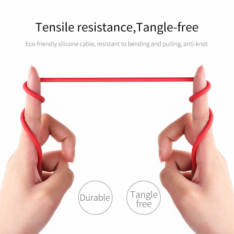 Fire Resistant Silicone Fast Charging USB Lightning Cable for iPhone
