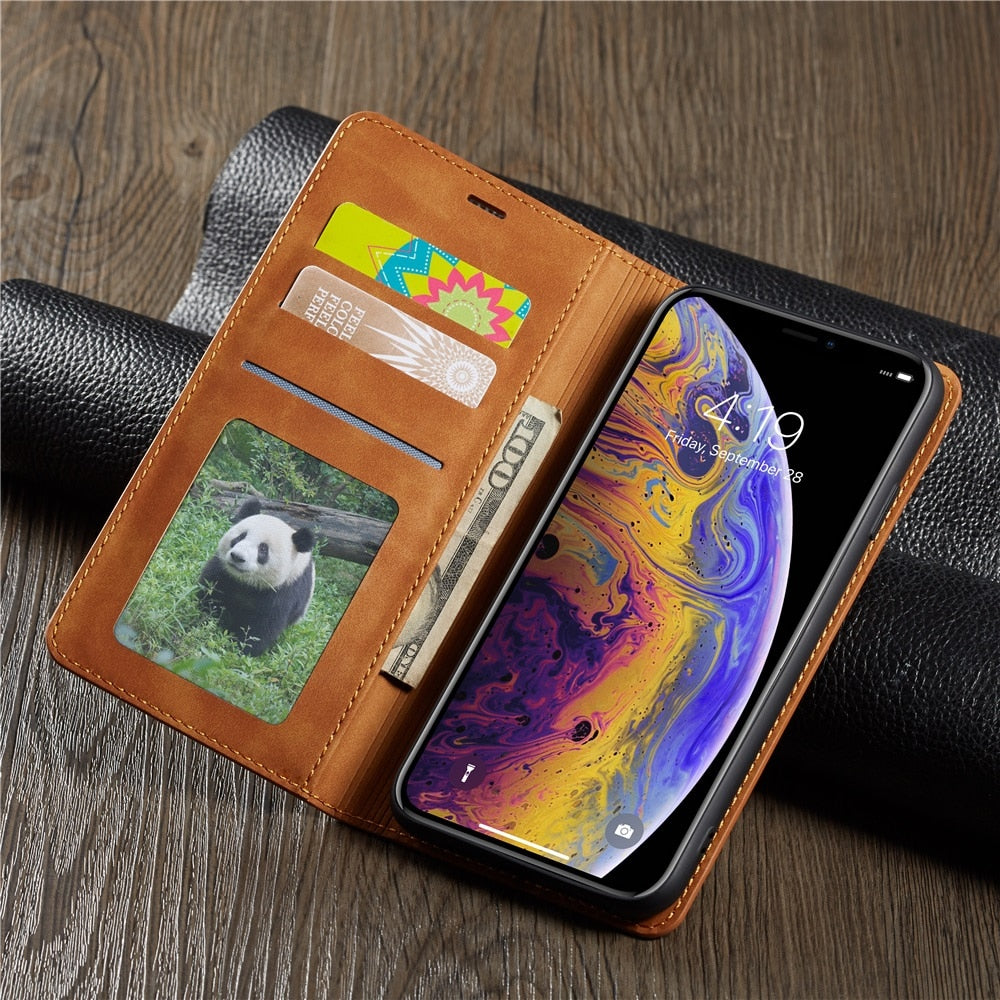 iPhone SE2/SE3/7/8 Series Luxury Flip Leather Wallet
