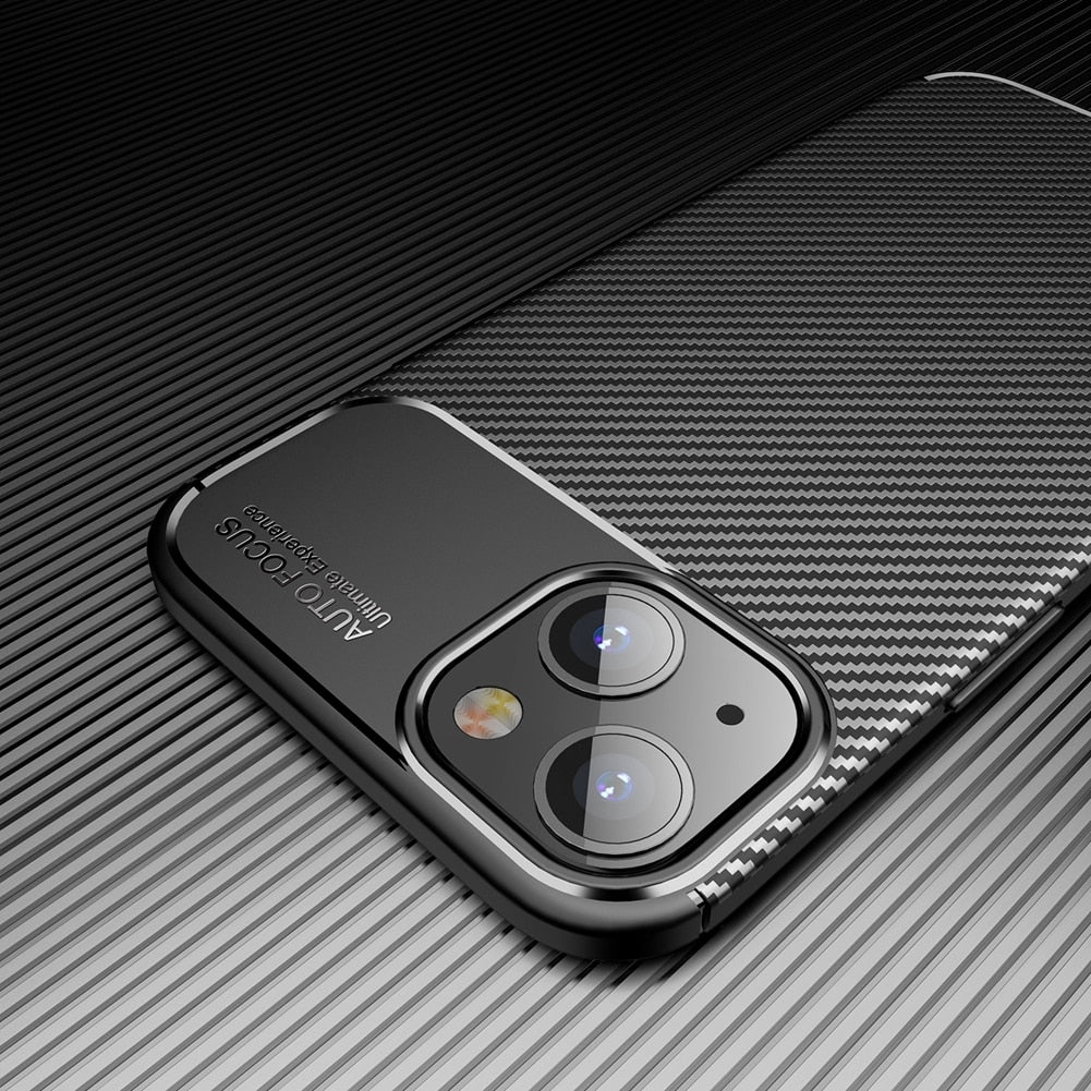 iPhone SE2/SE3/7/8 Series Shockproof Soft Silicone Carbon Fiber Phone Case