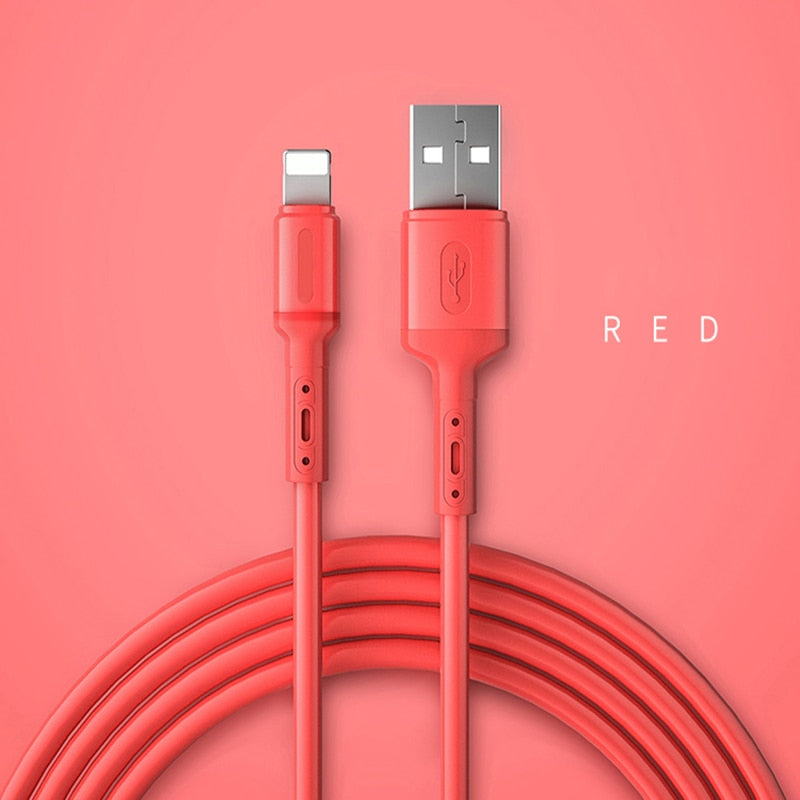 Fast Charging USB Lightning Cable for iPhone 1/1.5/2M Liquid Silicone