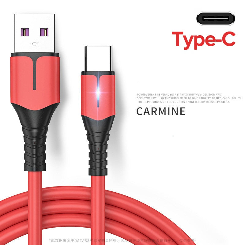 5A Liquid Silicone Fast Charging Cable Wire for Type C & Micro USB