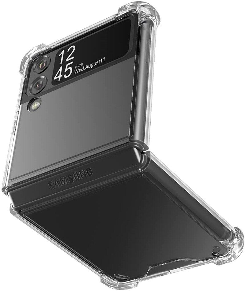 Samsung Z Flip3/Z Flip 4g/5g Clear Case With Metal Kickstand