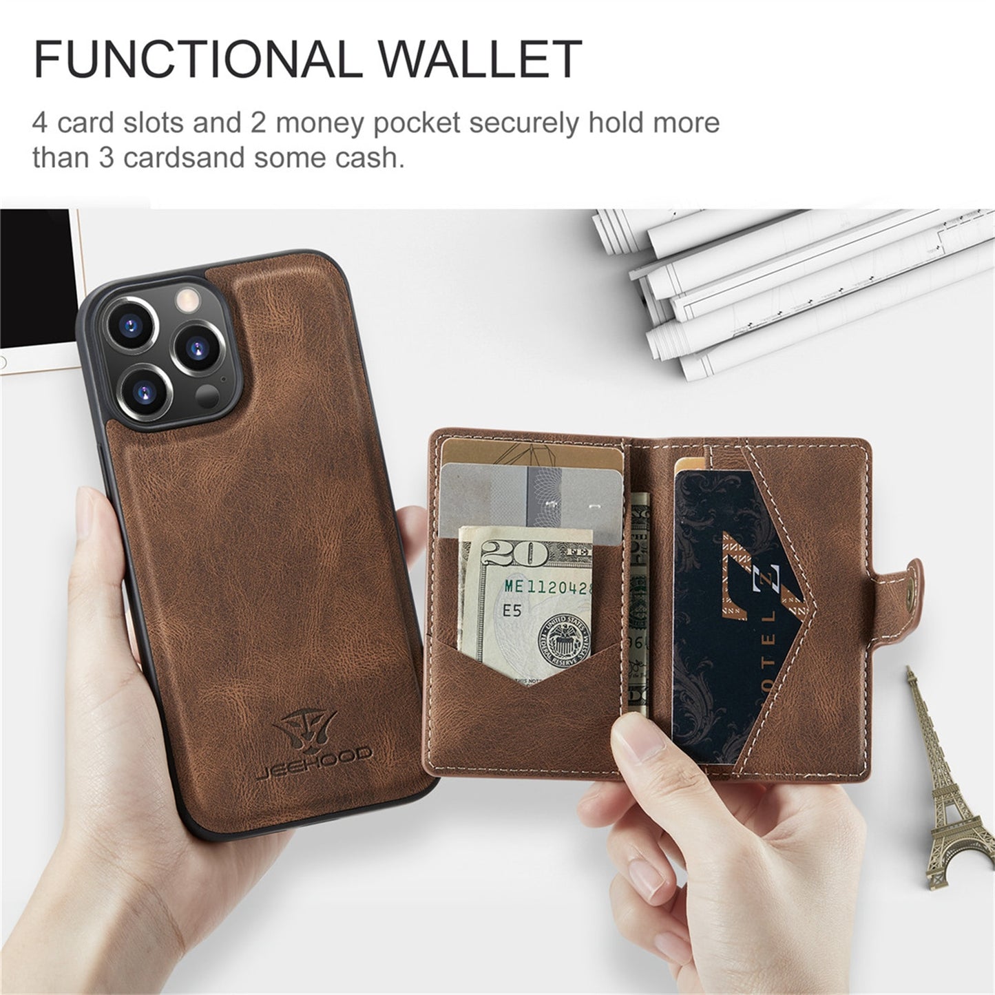 iPhone 12 Series Magnetic Detachable Wallet Case